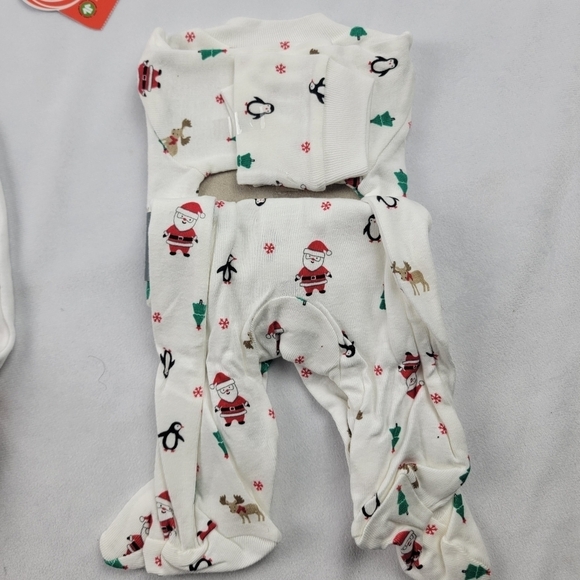 NWT set of 2 newborn sleep and play footed bodysuits holiday nautical - Picture 3 of 6